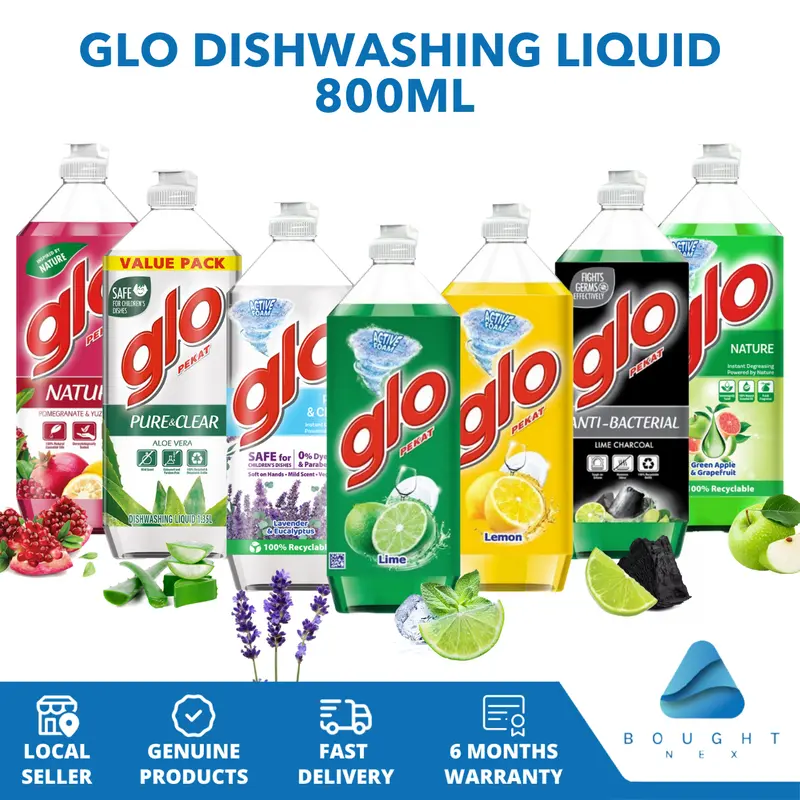 Glo Active Foam Dishwashing Liquid 800ml / 1.2L