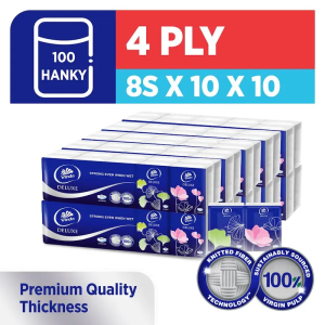[Bundle Of 2/10/30] Vinda Deluxe 4 Ply Pocket Hanky Facial Tissue (8sx10 Packs)